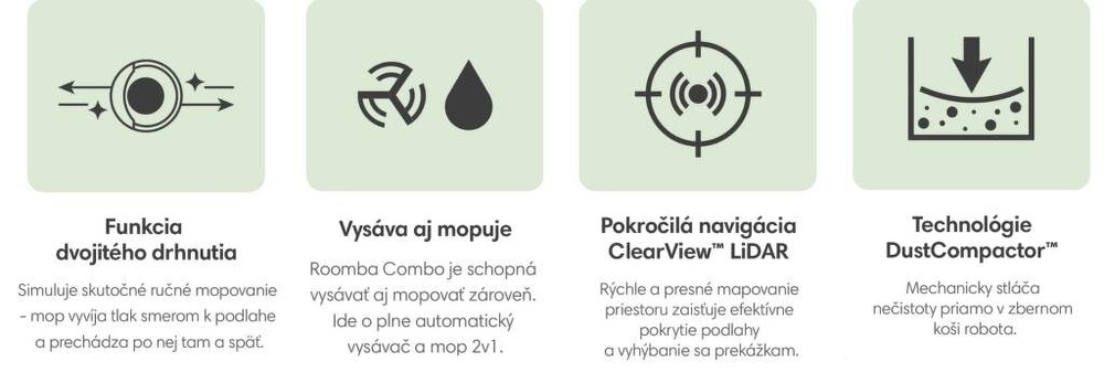 Robotický vysávač iRobot Roomba 205 DustCompactor Combo Black čierny Robotický vysávač iRobot Roomba 205 DustCompactor Combo Black čierny