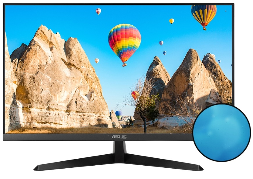 Herný monitor Asus VY249HGR čierny Detail obrazovky Asus VY249HGR s ochranou proti baktériám