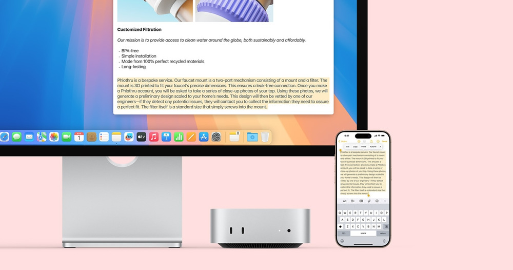 PC mini Apple Mac mini M6 12× CPU, 12× GPU, 24 GB, 512 GB Apple Mac mini vsádza aj na dokonalé prepojenie s iPhonmi