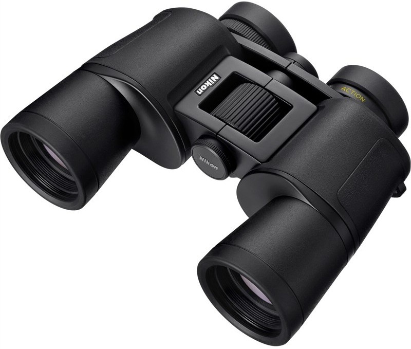 Ďalekohľad Nikon Action EX 10x42 v čiernom prevedení, pohľad zhora.
