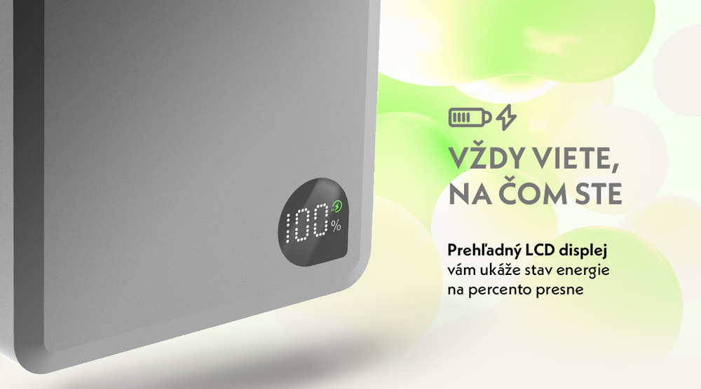 GoGEN MagSafe, Qi2, 5000 mAh, sivá