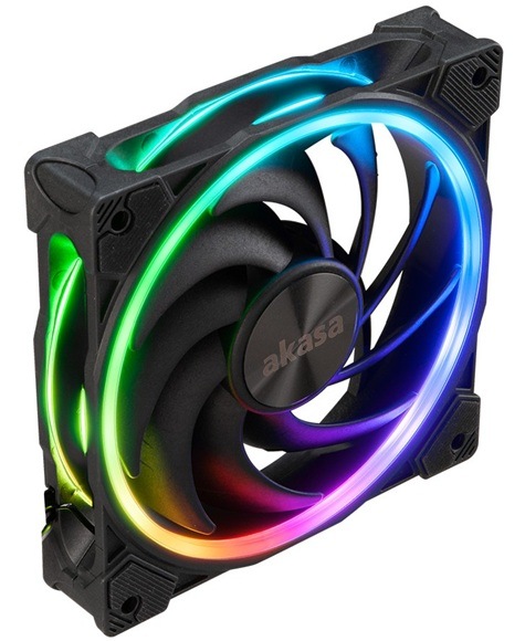 Detail obrázku ventilátora s RGB osvetlením.