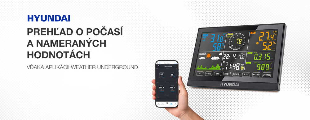 Meteorologická stanica Hyundai WSP 5200 WIFI čierna Meteorologická stanica Hyundai WSP 5200 WIFI čierna