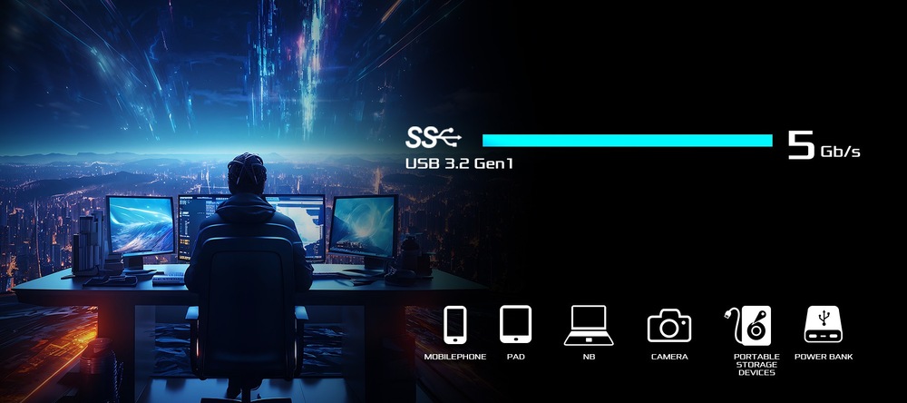 Základná doska ASRock B850I Lightning WiFi USB-C konektory podporujú rýchly prenos dát až 5 Gb/s