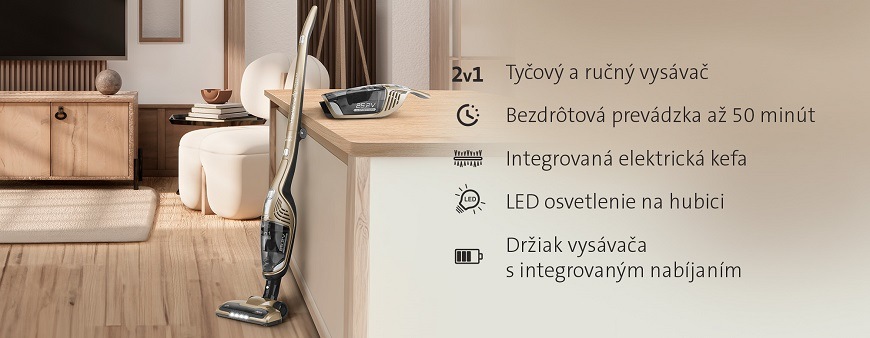 Tyčový vysávač ETA Moneto II 7453 90000 Tyčový vysávač ETA Moneto II 7453 90000, rukoväť