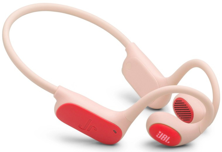 Bezdrôtové detské slúchadlá JBL Junior FREE, nasadenie za uši, oranžová varianta