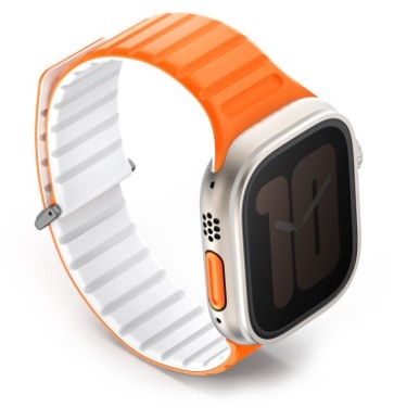 Remienok Uniq Revix Evo Reversible Magnetic na Apple Watch 42/44/45/49mm biely/oranžový