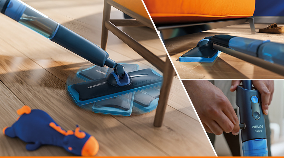 Elektrický mop Philips XV5113/01 OneUp, ktorý sa dostane aj pod nábytok