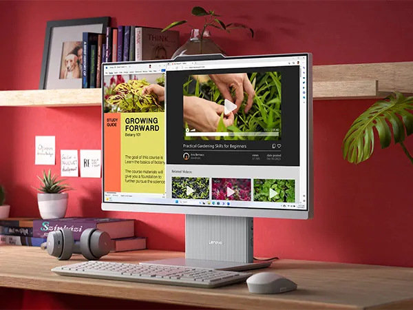 Zátišie s počítačom AIO Lenovo IdeaCentre 24IRH9