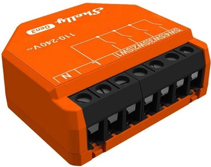 Modul Shelly Gen3 i4, 4 vstupy, 230 V, WiFi a BT - oranžový