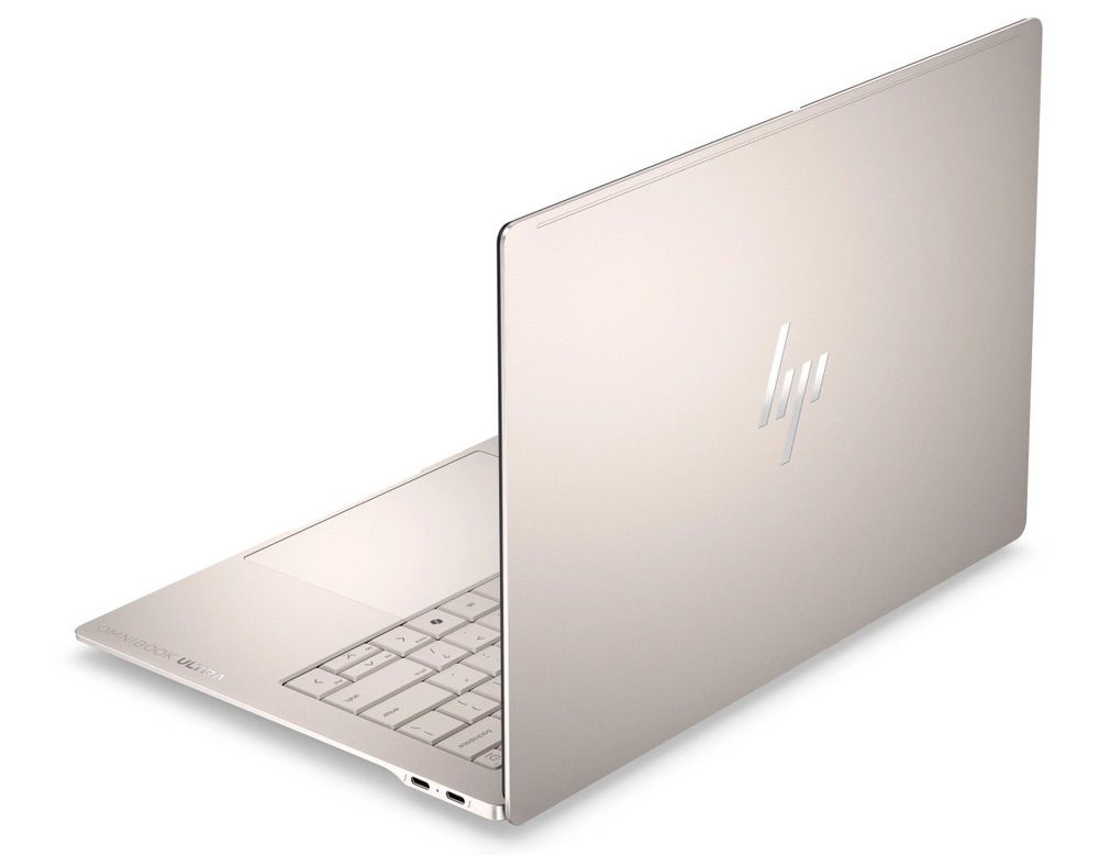 Notebook HP OmniBook Ultra AI 14-kd0075ncx + Game Pass predplatné na 2 mesiace béžový Notebook HP OmniBook Ultra AI 14-kd0072ncx zozadu otvorený