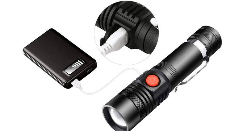 Lampáš Solight s cyklo držiakom, 400lm, fokus, Li-Ion, USB čierna