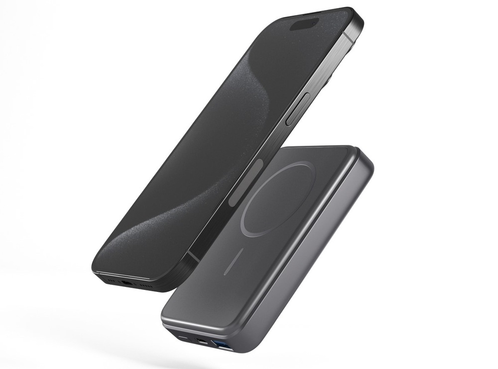 Powerbank Epico Mag + Aluminium 10 000mAh + kábel USB-C/USB-C - šedá