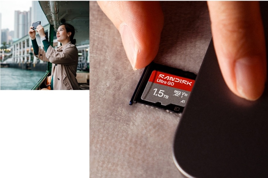 Vloženie microSD karty do slotu mobilného telefónu