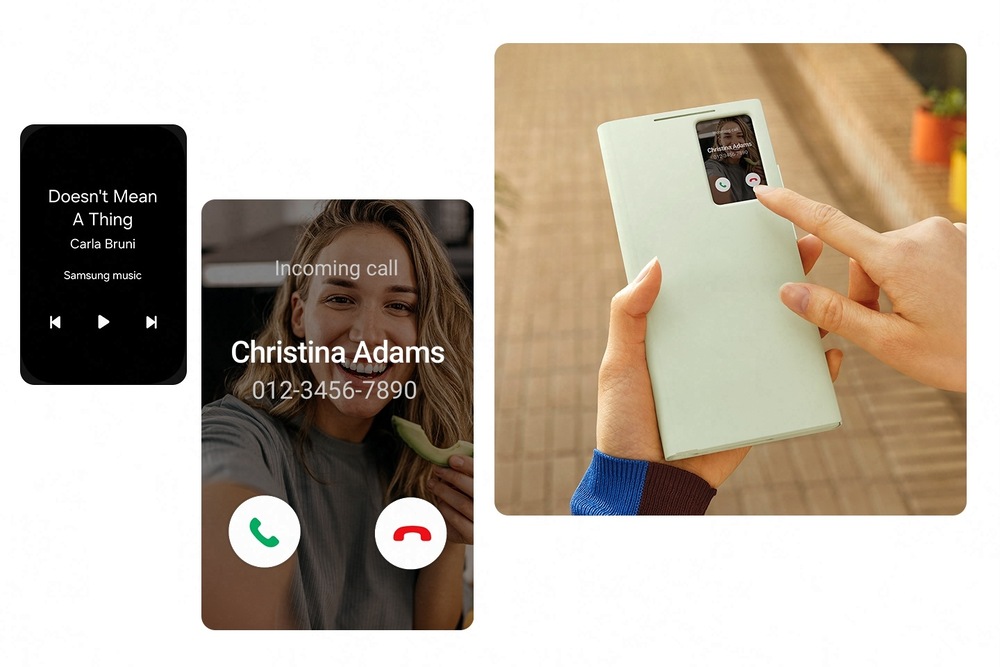 Puzdro na mobil flipové Samsung Smart View na Galaxy S24 Ultra biele