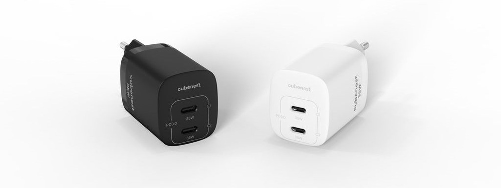 Nabíjačka do siete Cubenest S2D1, PD 2xUSB-C, GaN, 35W biela Nabíjačka do siete Cubenest S2D1, PD 2xUSB-C, GaN, 35W biela