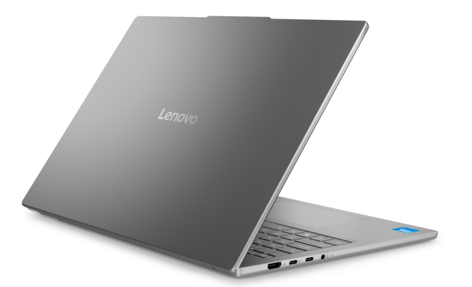 Notebook Lenovo IdeaPad Slim 3 16IMH11 sivý Otvorený notebook Lenovo IdeaPad Slim 3 16IMH11 zozadu