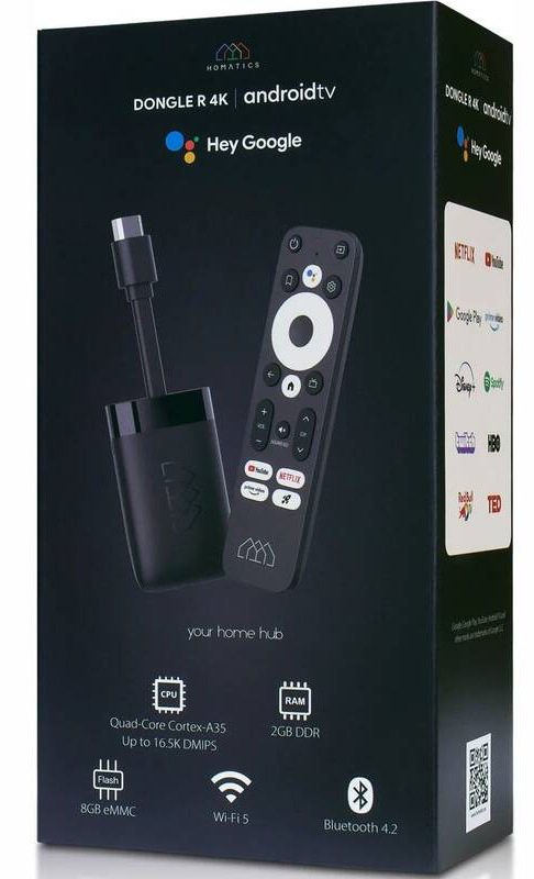 Multimediálne centrum HOMATICS Dongle R 4K čierne