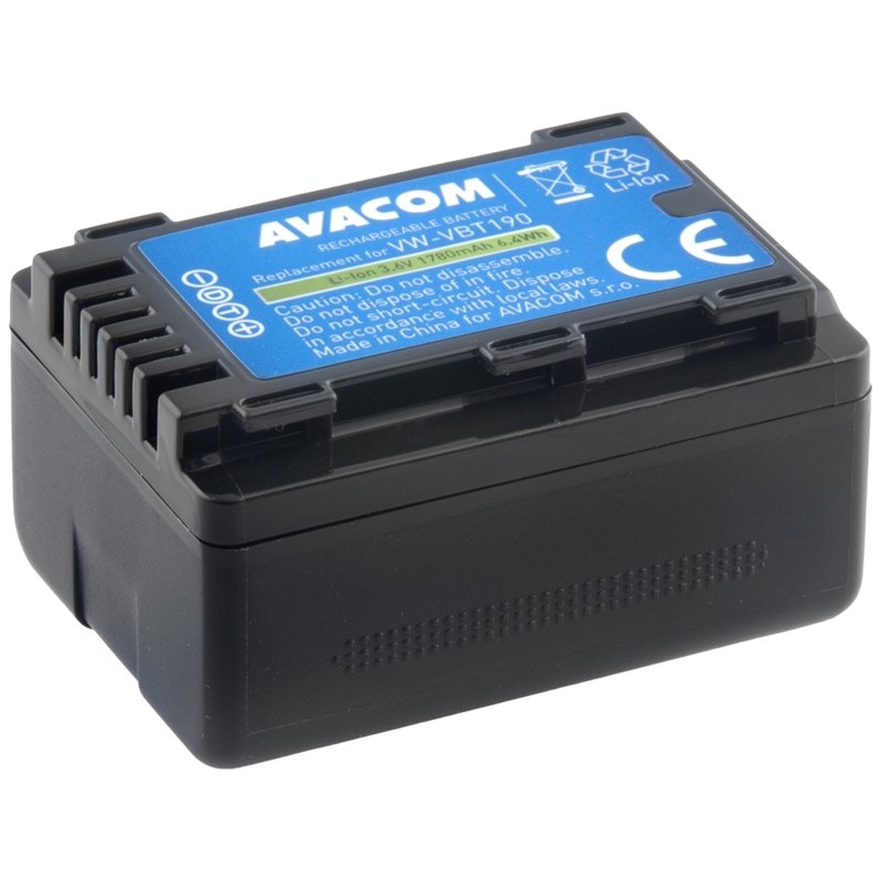 Batéria Avacom Panasonic VW-VBT190 Li-Ion 3.6V 1780mAh 6.4Wh čierna