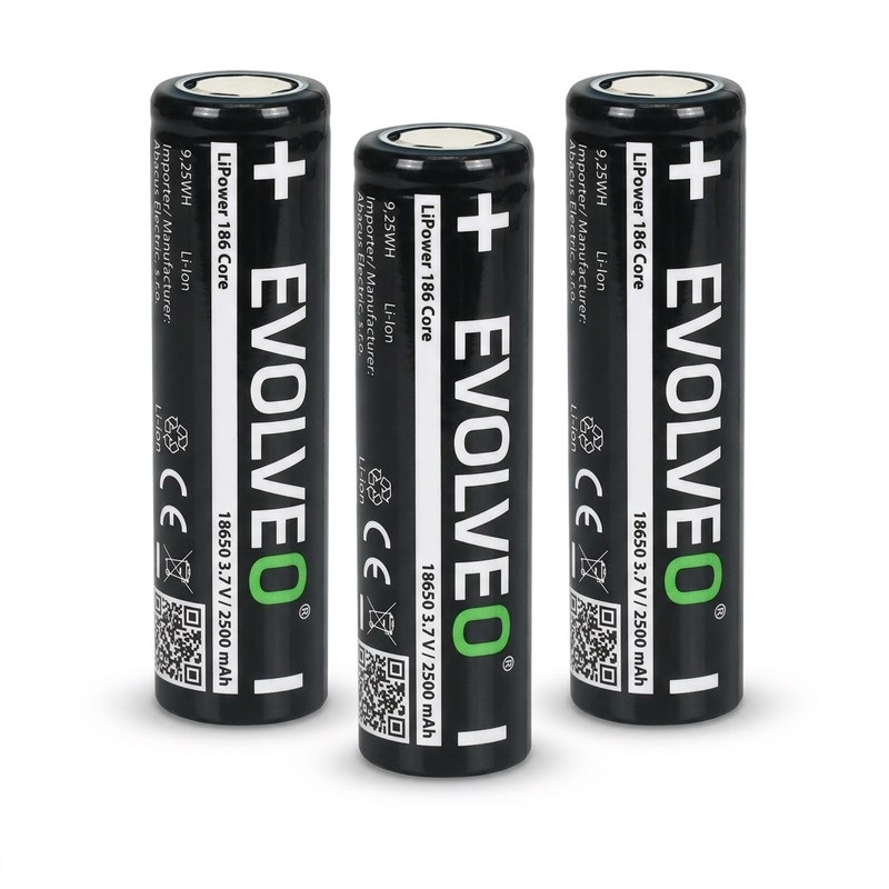 Batéria nabíjacia Evolveo 18650, 3.7 V, 2500 mAh, 3ks čierna
