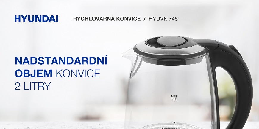 Rýchlovarná kanvica Hyundai VK745 sklo Rýchlovarná kanvica Hyundai VK 745, funkcia