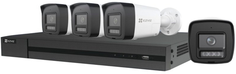 Kamerový systém EZVIZ X5K PoE KIT (NVR X5K + 4x kamera H3K PoE 4K) - čierny/biely