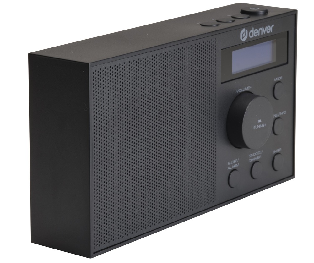 Rádioprijímač s DAB+ Denver DAB-51B čierny Rádioprijímač DAB+ Denver DAB-51B disponuje LCD displejom s modrým podsvietením