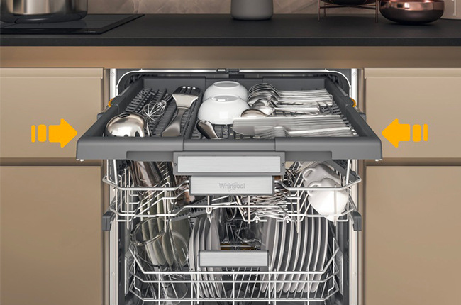Umývačka riadu 60 Whirlpool WH7IA15AM3TUS0, vstavaná, natural dry, flexibilná príborová zásuvka