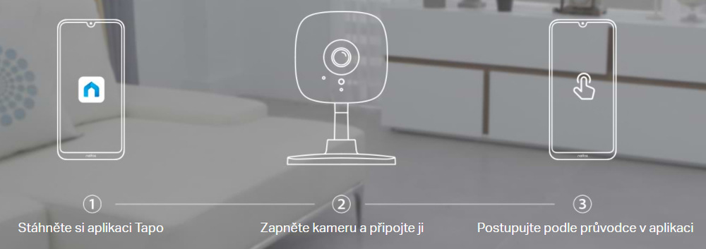 IP kamera TP-Link Tapo C100 biela IP kamera TP-Link Tapo C100 biela