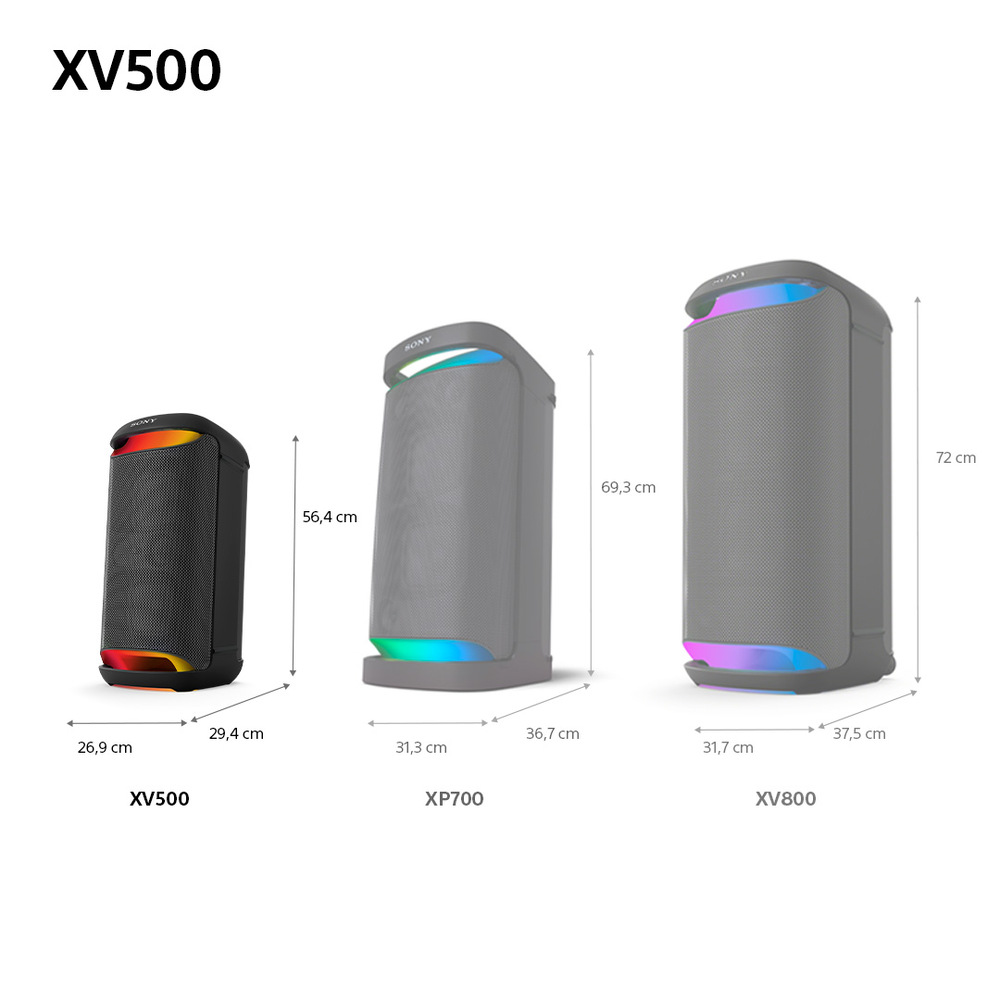 Párty reproduktor Sony SRS-XV500 čierny Party reproduktor Sony SRS-XV500