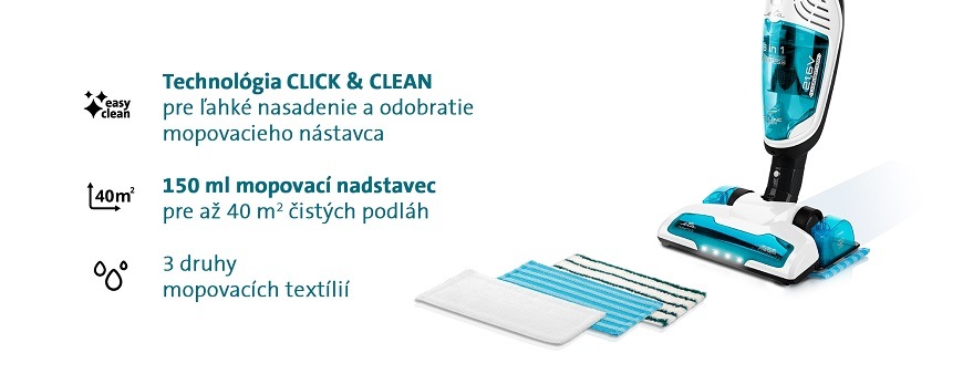 Tyčový vysávač ETA Moneto II AQUA PLUS 6453 90000 Tyčový vysávač ETA Moneto II Aqua Plus 6453 90000, mopovanie