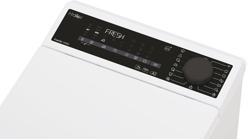 detail ovládacieho panela práčky Haier THASN266TM8-S