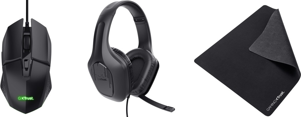 Herný set Trust GXT 790 3v1, headset + myš + podložka pod myš čierny Trust GXT 790