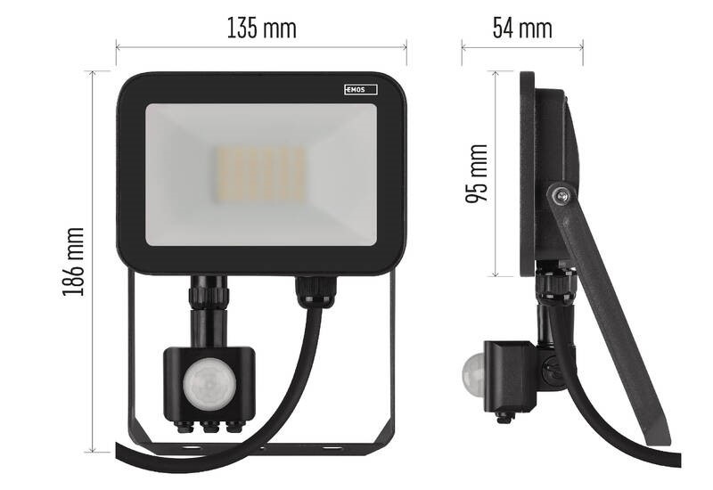 Reflektor EMOS INOVO 20W 2200LM PIR IP65 NW čierny Reflektor EMOS INOVO 20W 2200LM PIR IP65 NW - čierny