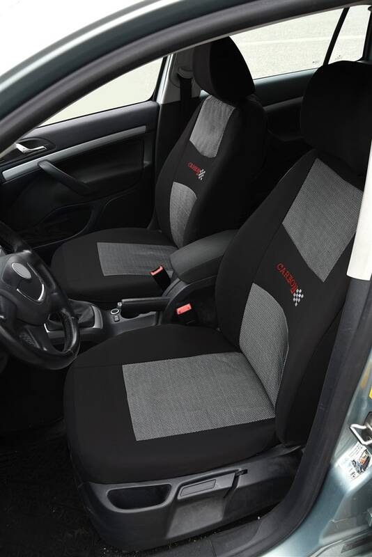 Poťahy sedadiel Compass CARBON DARK čierne AIRBAG 9ks