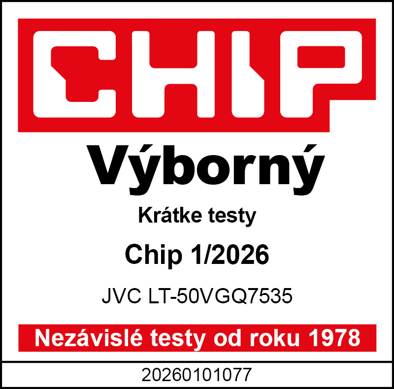 Televízia JVC LT-65VGQ7535, čierna, čelný pohľad s vypísanými funkciami