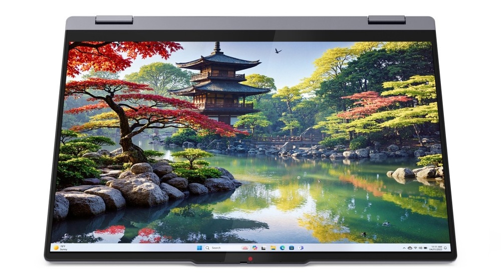 Notebook Lenovo IdeaPad 5 2 in 1 16IAL10 sivý Zapnutý notebook Lenovo IdeaPad 5 2 in 1 16IAL10 premenený na tablet