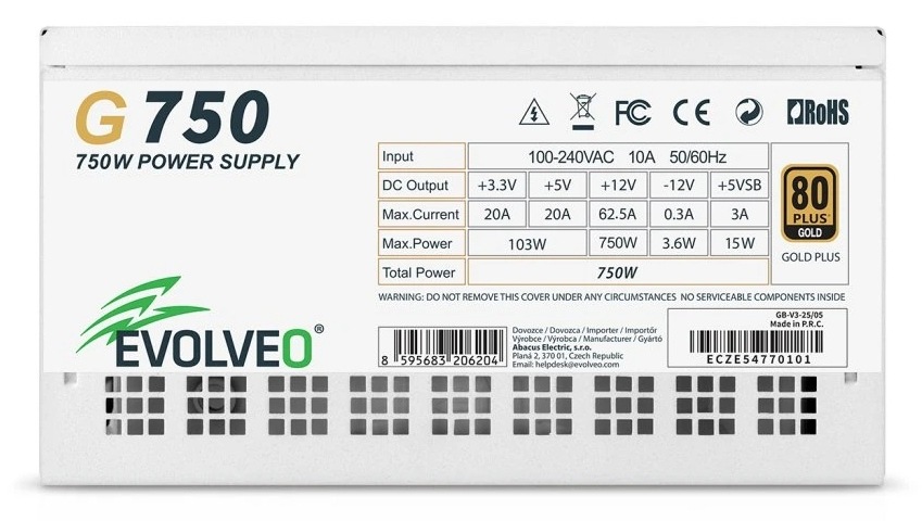 Evolveo G750 80+ Gold podporuje štandard ATX 3.1″ width=