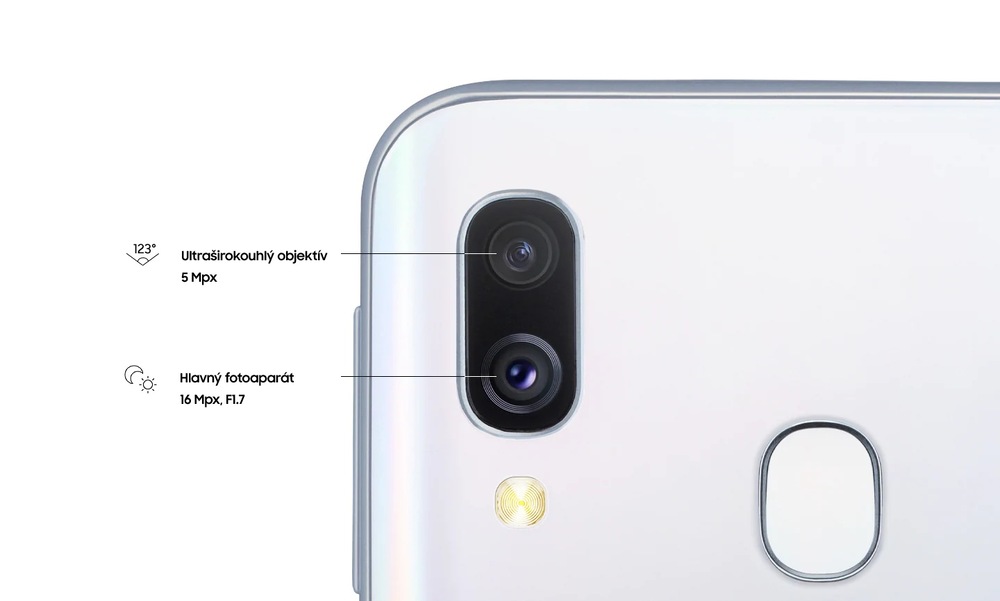 Mobilný telefón Samsung Galaxy A40 Dual SIM SK biely Mobilný telefón Samsung Galaxy A40 Dual SIM SK biely