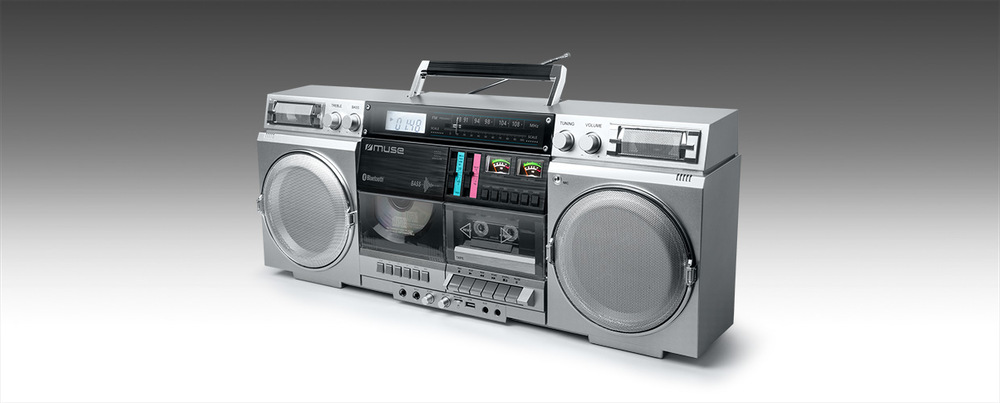 Rádiomagnetofón s CD MUSE M-380GBS strieborný