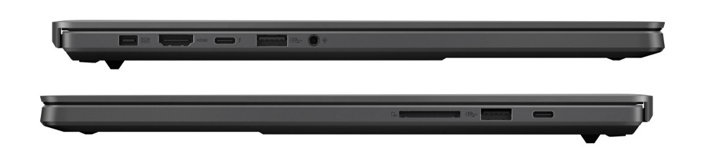 Notebook Asus ROG Zephyrus G16 sivý Zatvorený notebook Asus ROG Zephyrus G16 z oboch profilov s portovou výbavou
