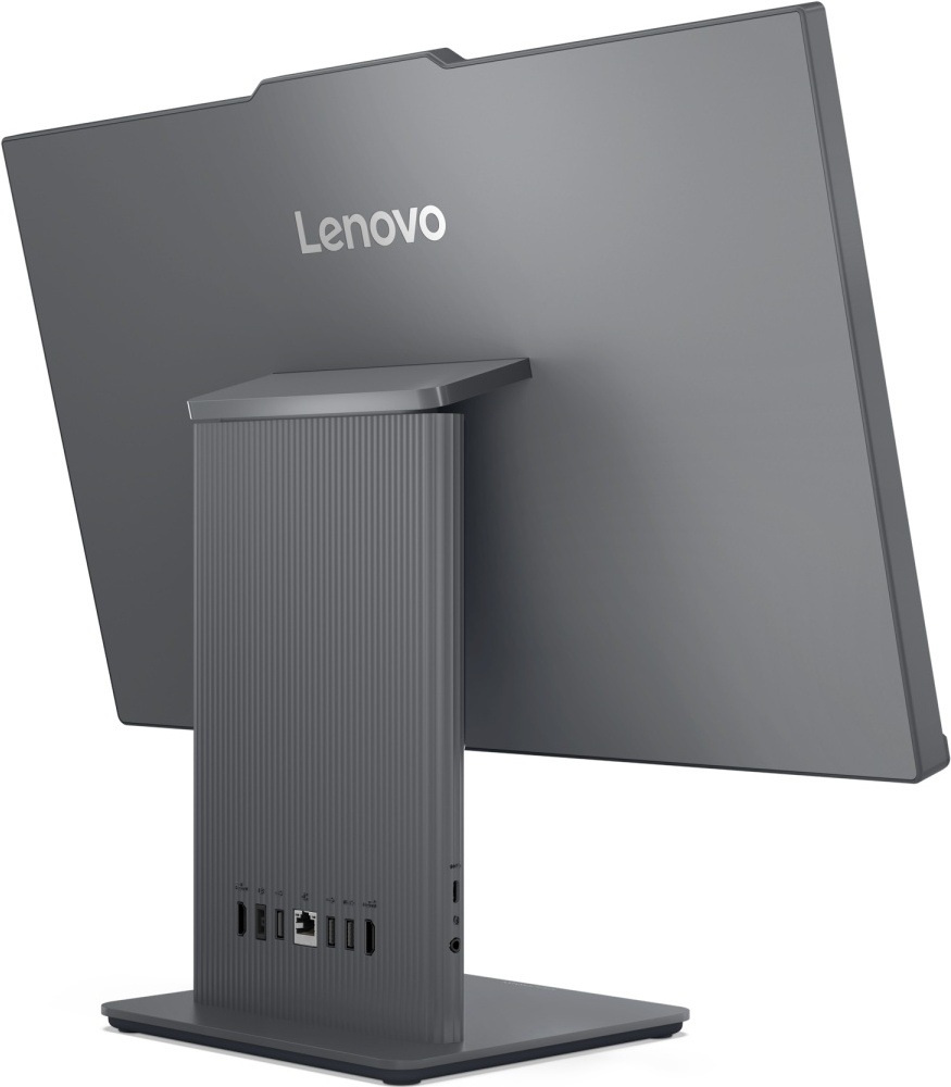 PC all in-one Lenovo IdeaCentre 24IRH9 sivý Chrbát AIO Lenovo IdeaCentre vybaveného radom konektorov
