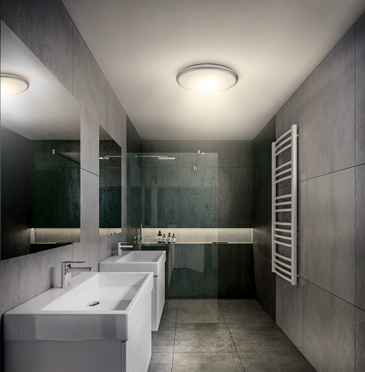 LED stropné svietidlo Solight IP54, 24 W, 2150 lm, 3CCT, 38 cm biele LED osvetlenie s ochranou proti vlhkosti, IP54, 18W, 1530lm, 3CCT, 33cm