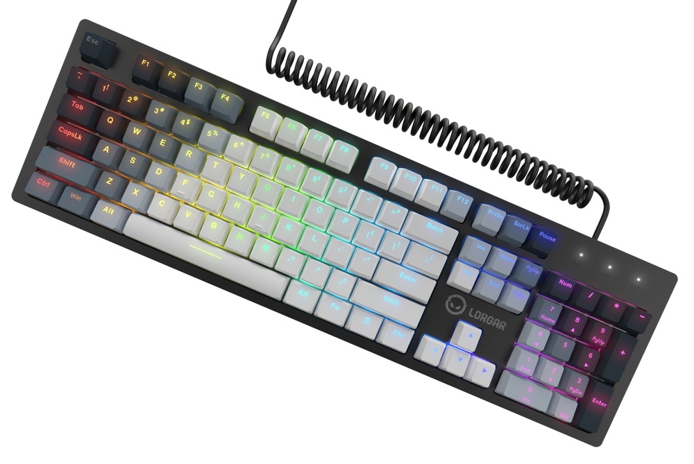 Klávesnica Lorgar Azar 514 EN biela RGB podsvietená klávesnica Lorgar Azar 514 EN