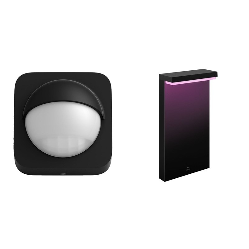 Venkovní svítidlo Philips svítidla Nyro White and Color Ambiance, sloupek - černé + Detektor pohybu Philips Hue Outdoor (8719514342262) černé černé