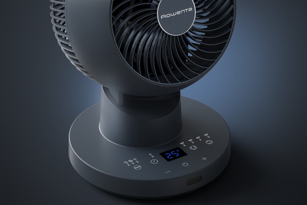 Ventilátor stolový Rowenta QV2540F0 Turbo Twist Compact sivý „Rowenta
