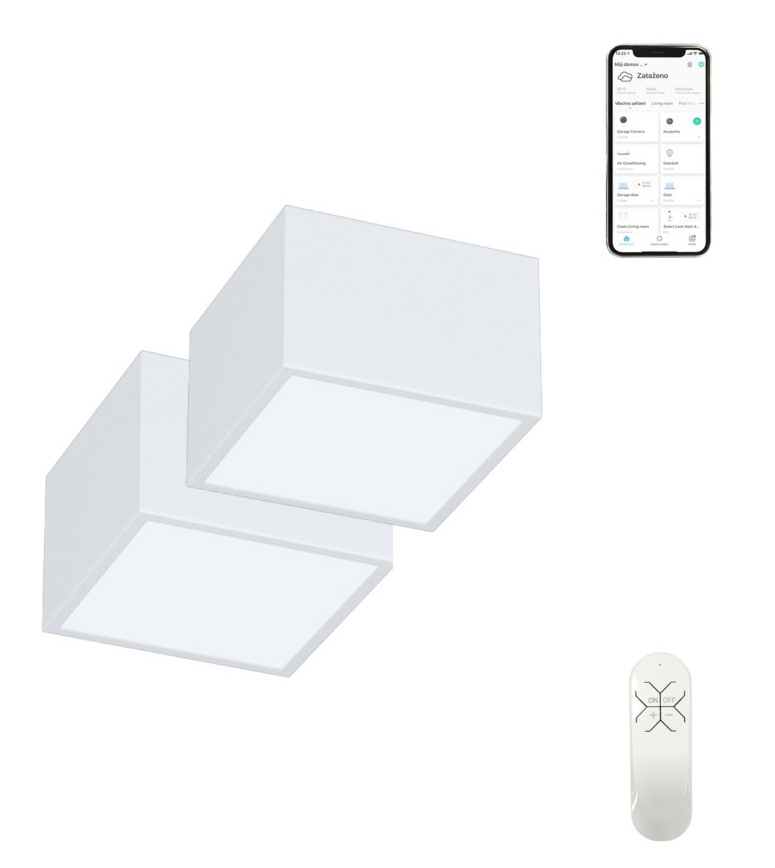LED stropné svietidlo IMMAX NEO sada 2x CANTO SMART 15x15cm 12W Zigbee 3.0 + DO biele 2× Immax Neo CANTO Smart 15×15 cm