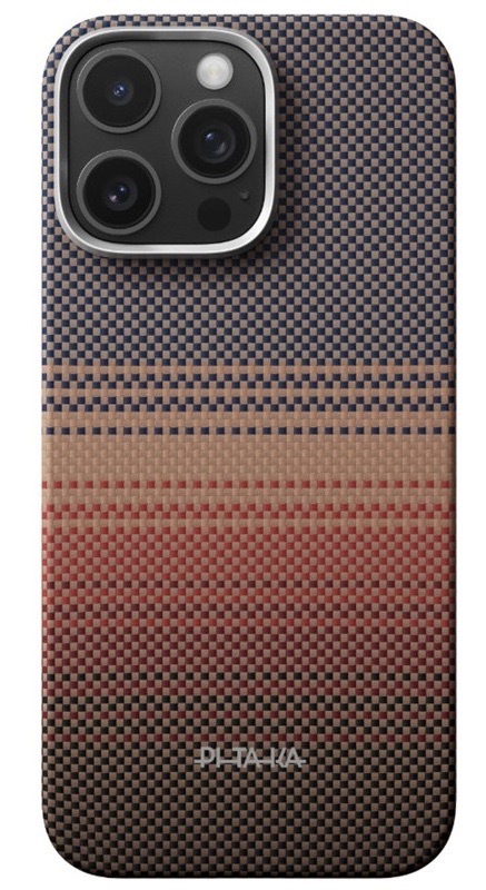 Kryt na mobil Pitaka Ultra-Slim, Sunset (PitaTap) na Apple iPhone 16 Pro Max červený/oranžový
