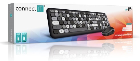 Klávesnica s myšou Connect IT FashionCombo, CZ/SK čierna