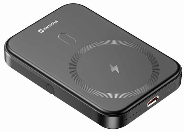 Powerbank Swissten 5000 mAh, PD 20W (kompatibilný s MagSafe) čierny
